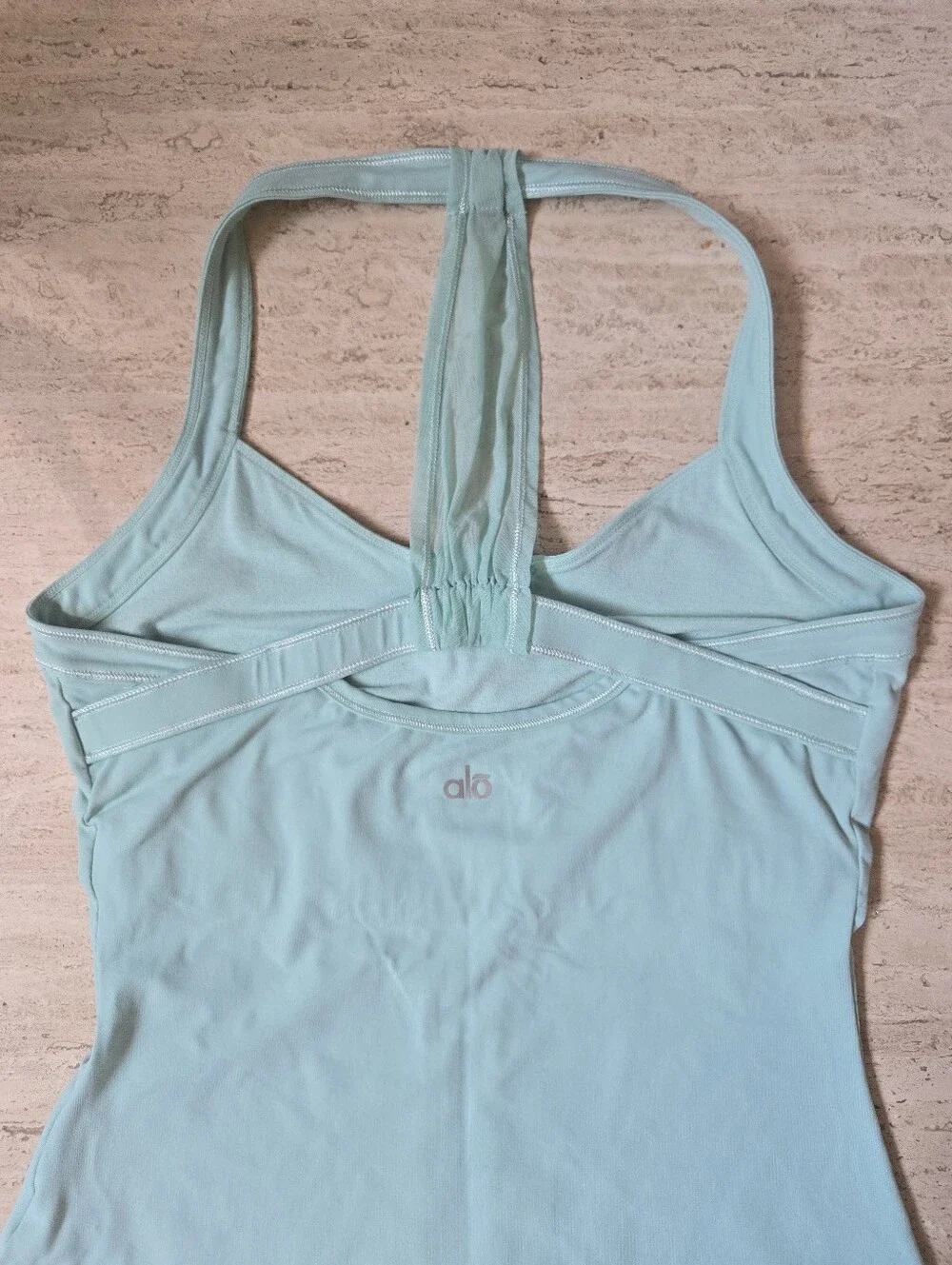 ALO Yoga Light Aqua Racerback Workout Tank Top